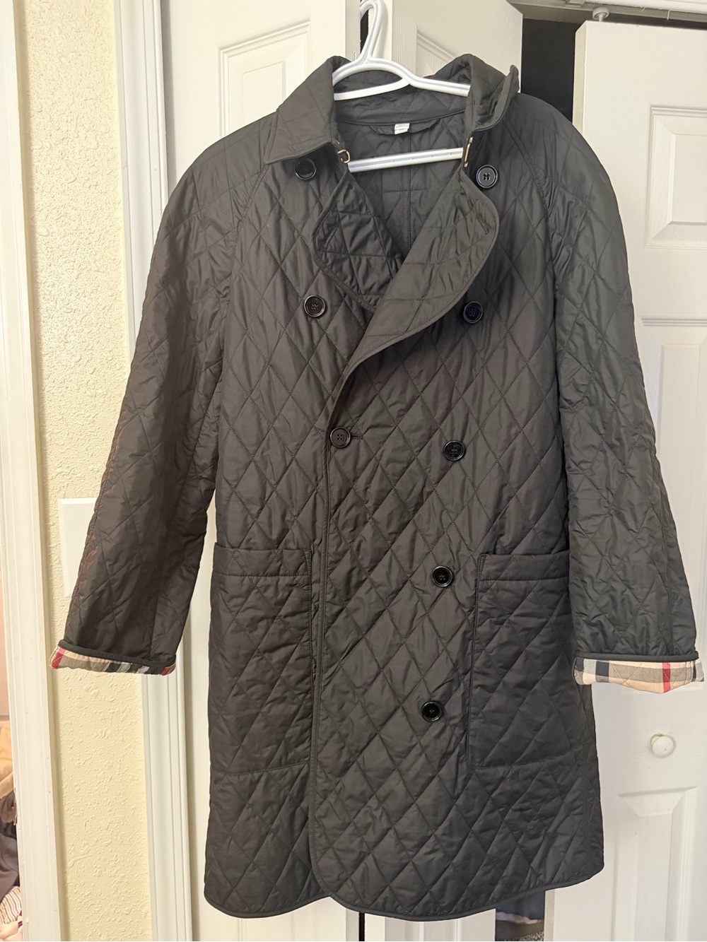 Burberry Black Quilted Trench Coat